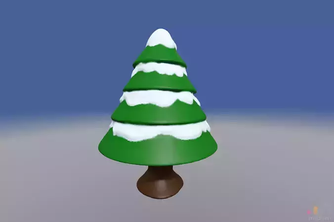 Christmas Tree with Snow 3D print model