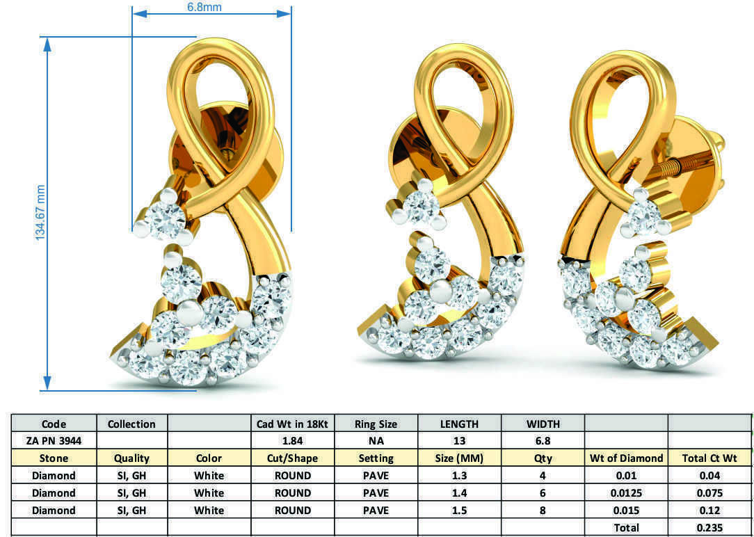 Women pendant-earrings set 3dm mgx render detail 3D print model 3D print model_7