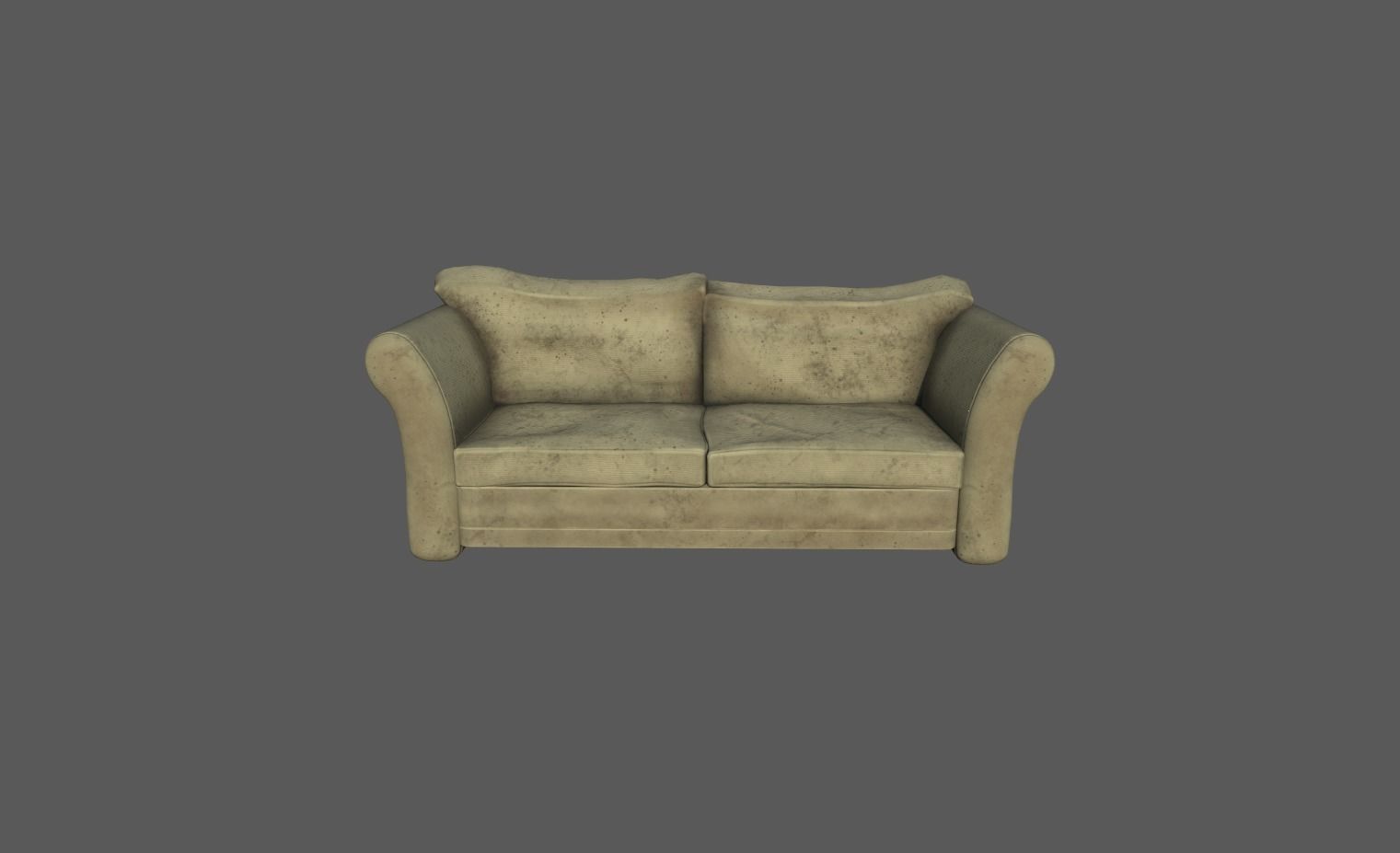 Cushion sofa Low-poly 3D model_1