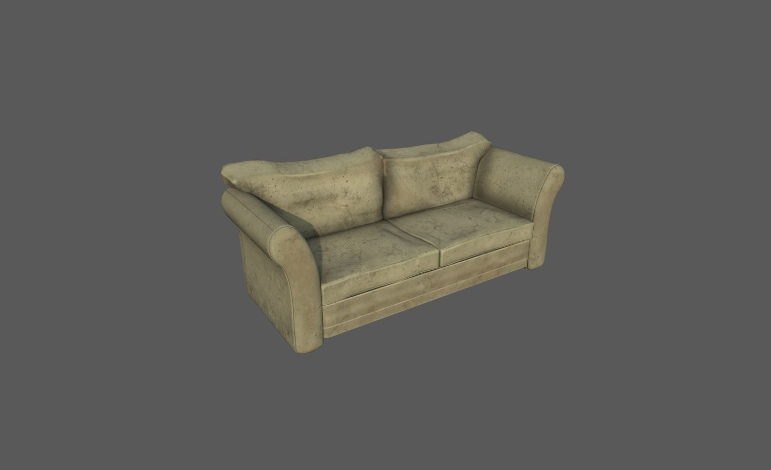 Cushion sofa Low-poly 3D model_3