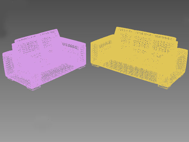 Sofa Set Free low-poly 3D model_7