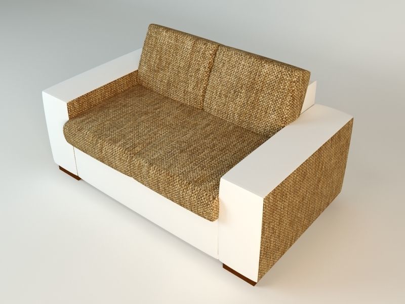 Sofa Set Free low-poly 3D model_3