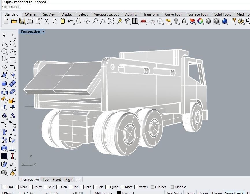 WOODEN TRUCK 3D model_13