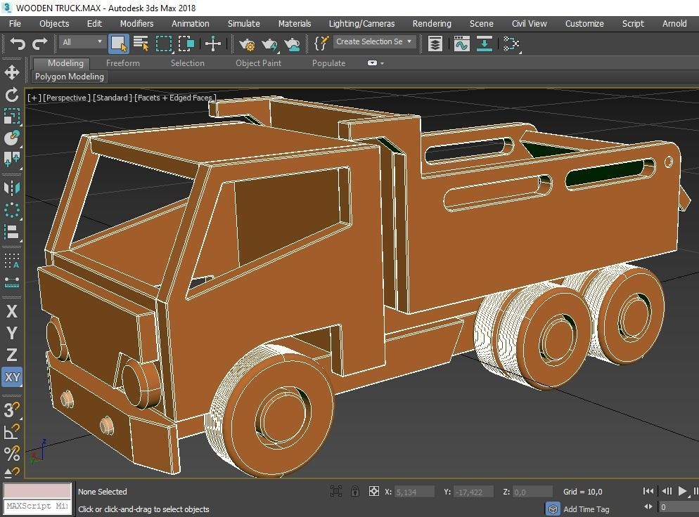 WOODEN TRUCK 3D model_12