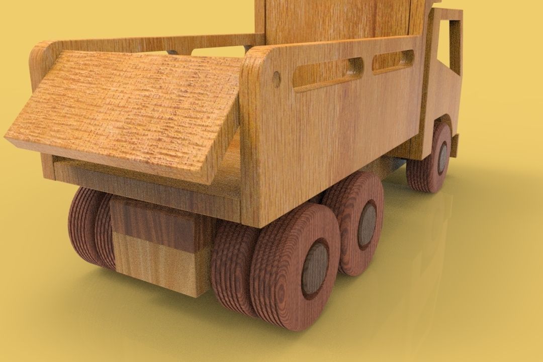 WOODEN TRUCK 3D model_8