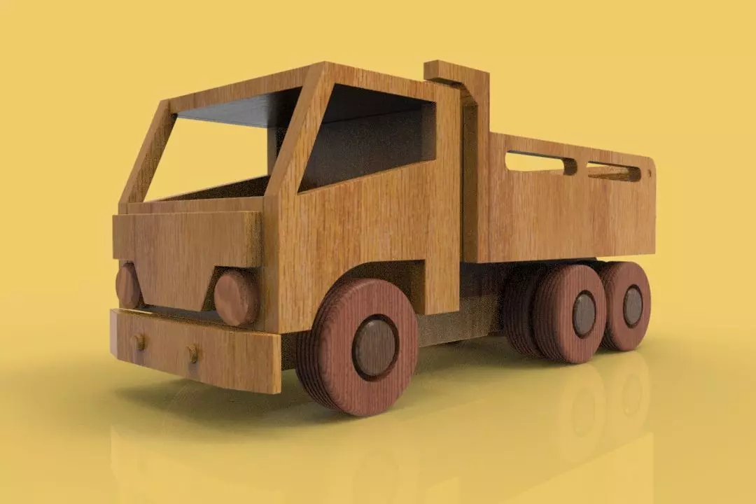 WOODEN TRUCK 3D model_0