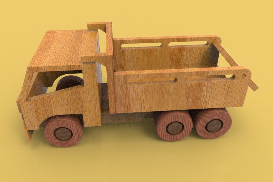 WOODEN TRUCK 3D model_2