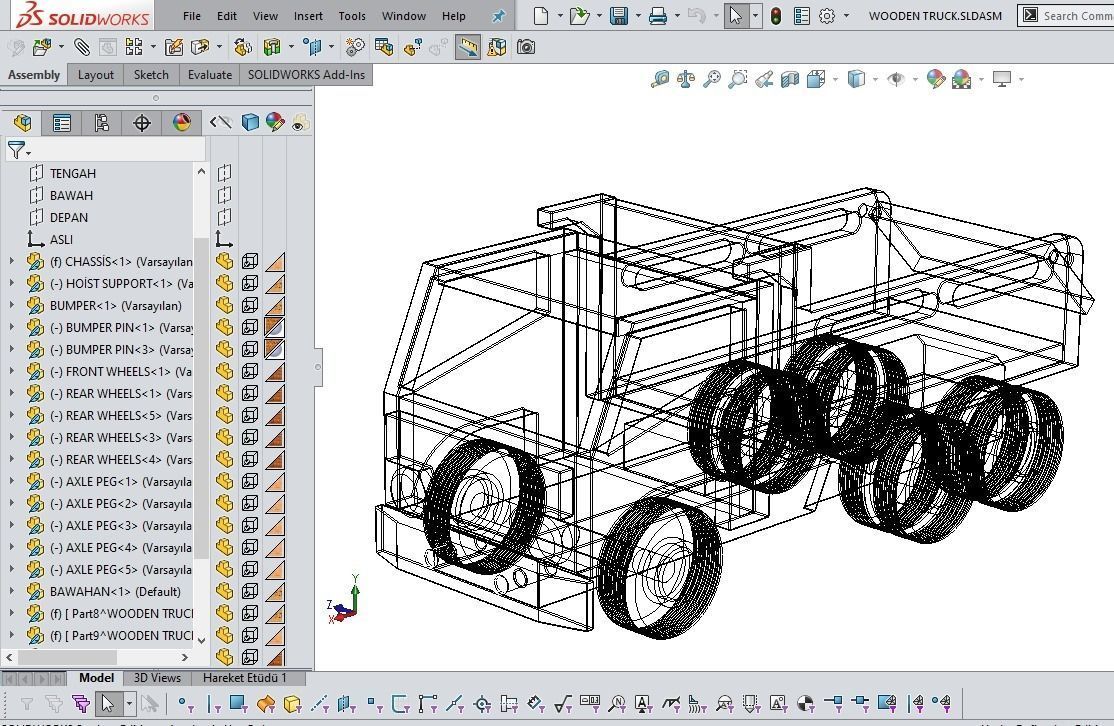 WOODEN TRUCK 3D model_11