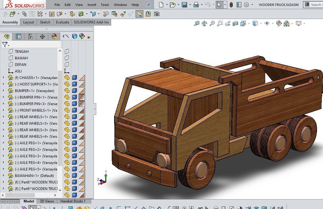 WOODEN TRUCK 3D model_10