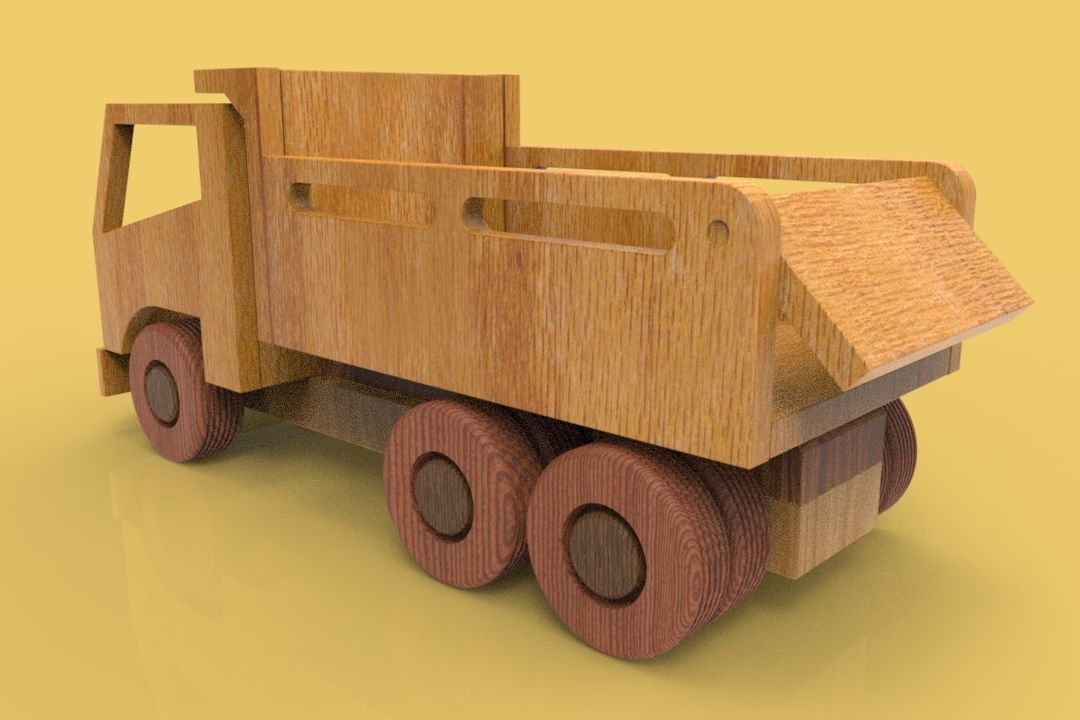 WOODEN TRUCK 3D model_1