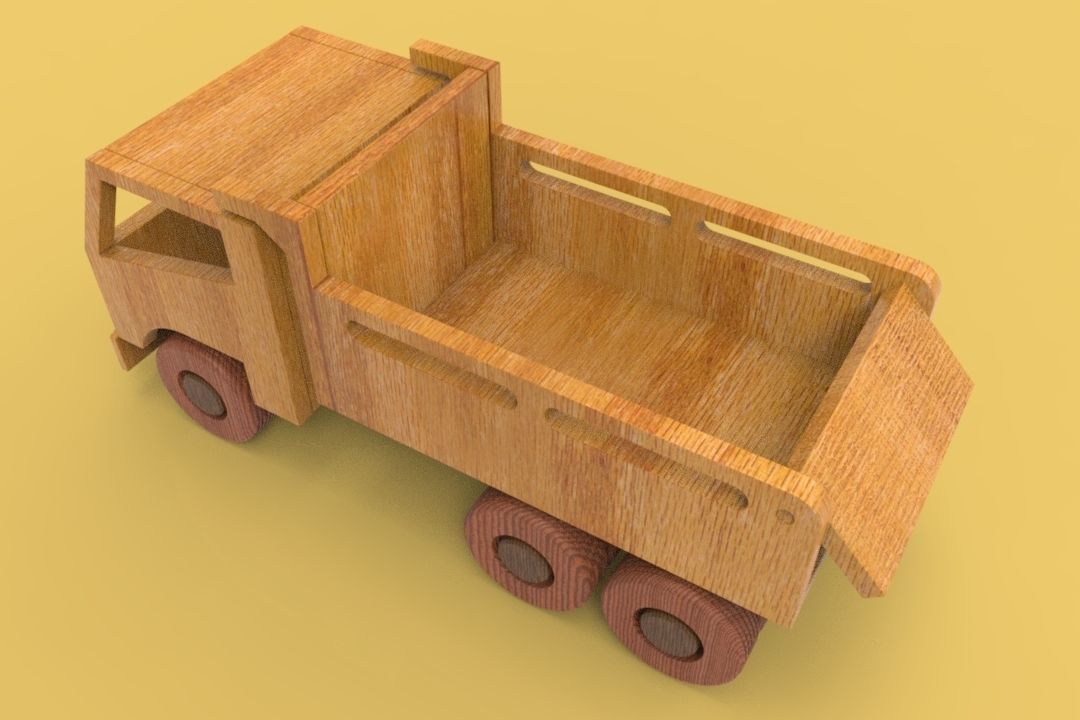 WOODEN TRUCK 3D model_4