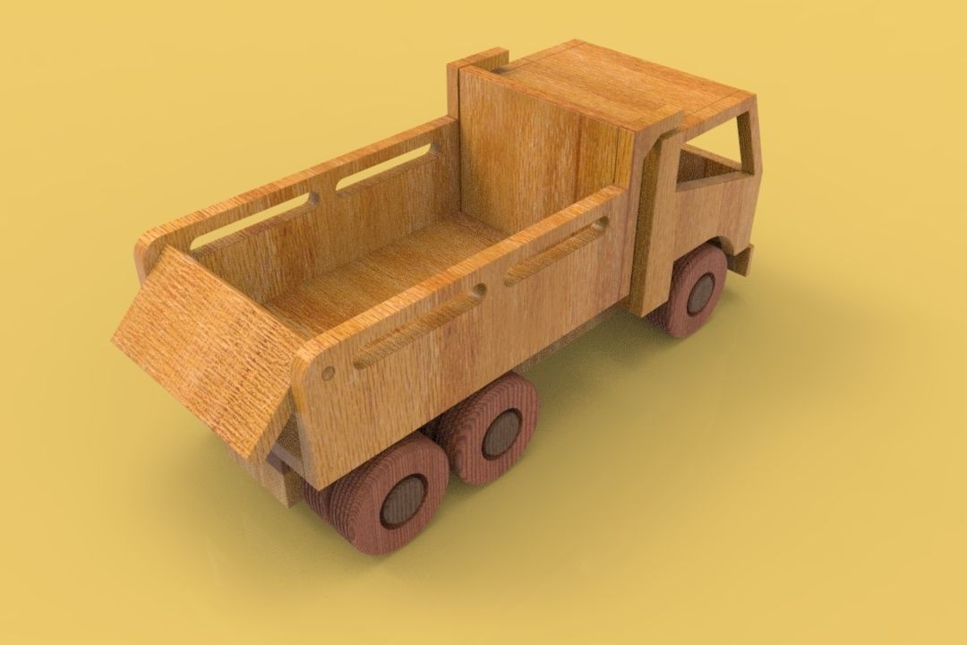 WOODEN TRUCK 3D model_7