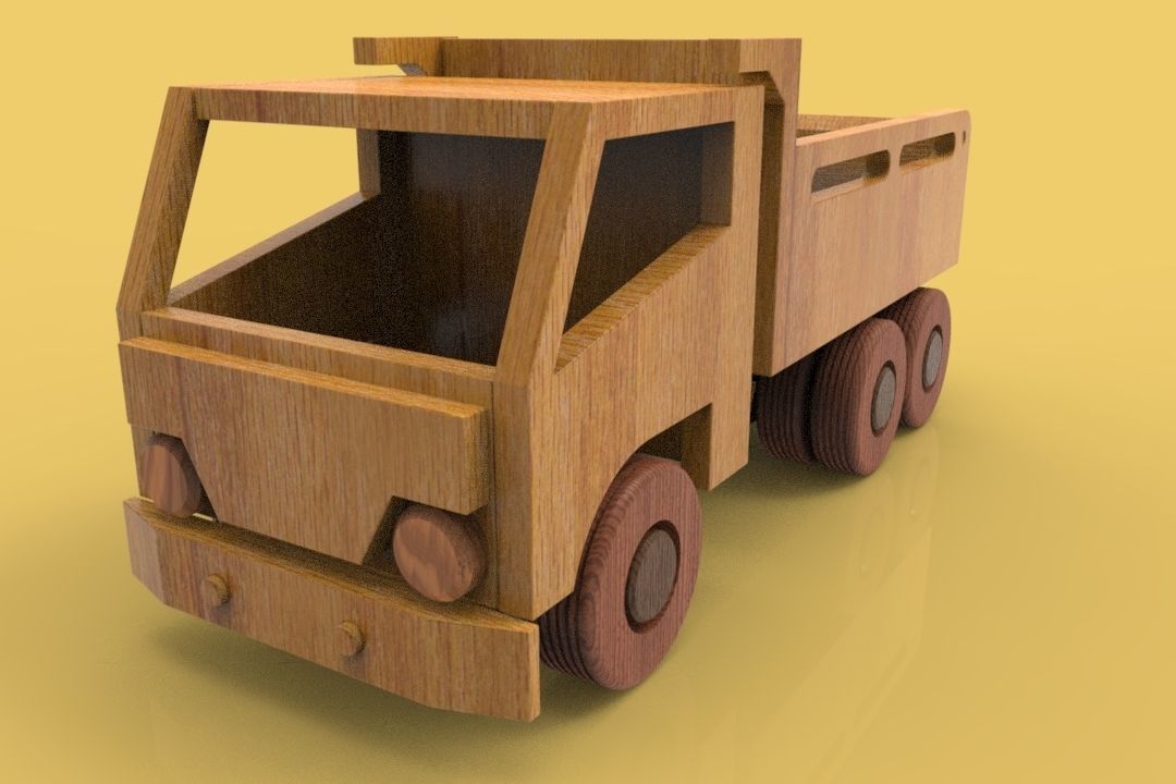 WOODEN TRUCK 3D model_9