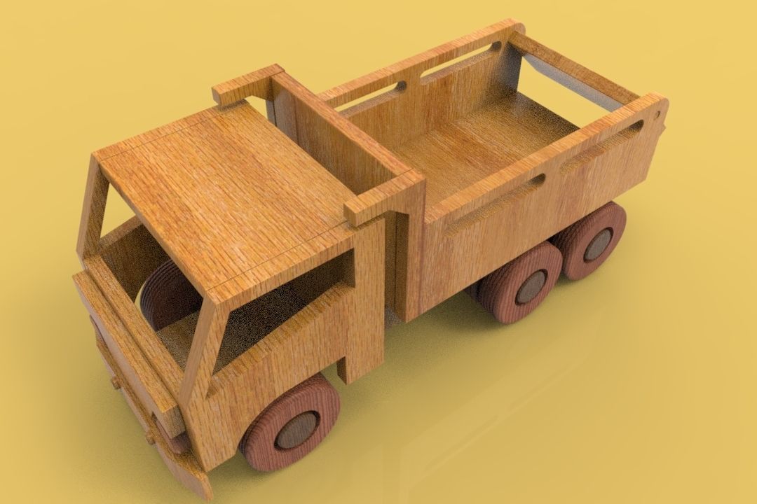 WOODEN TRUCK 3D model_3