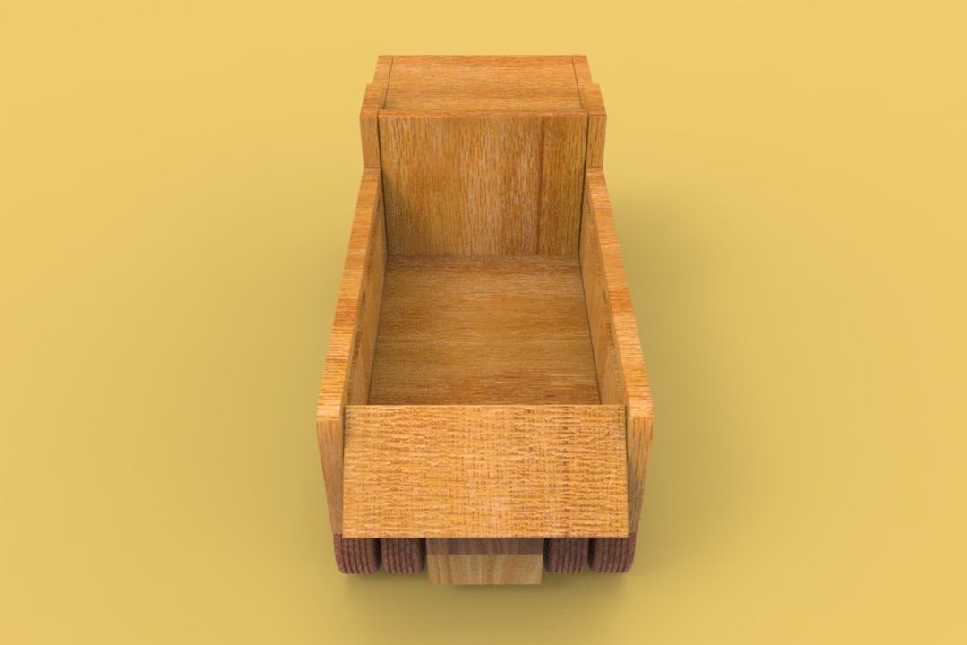 WOODEN TRUCK 3D model_5