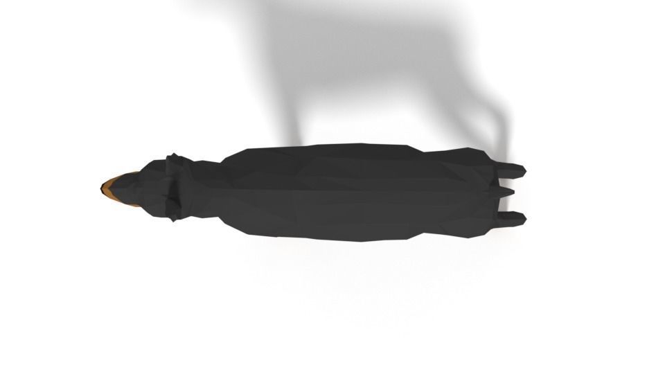 Low Poly Cartoon Doberman Low-poly 3D model_7
