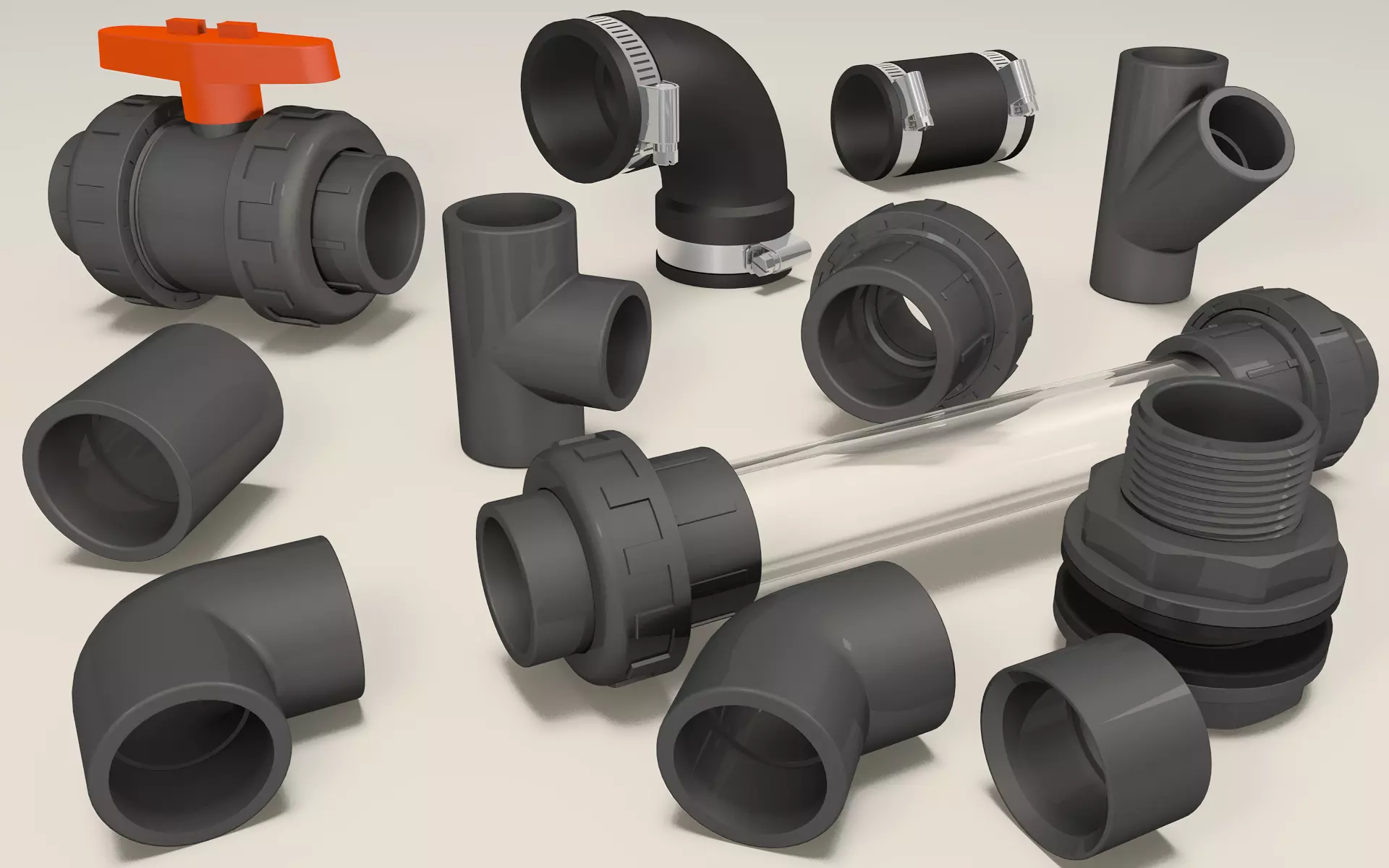 PVC PIPE SET-1 3D model_0