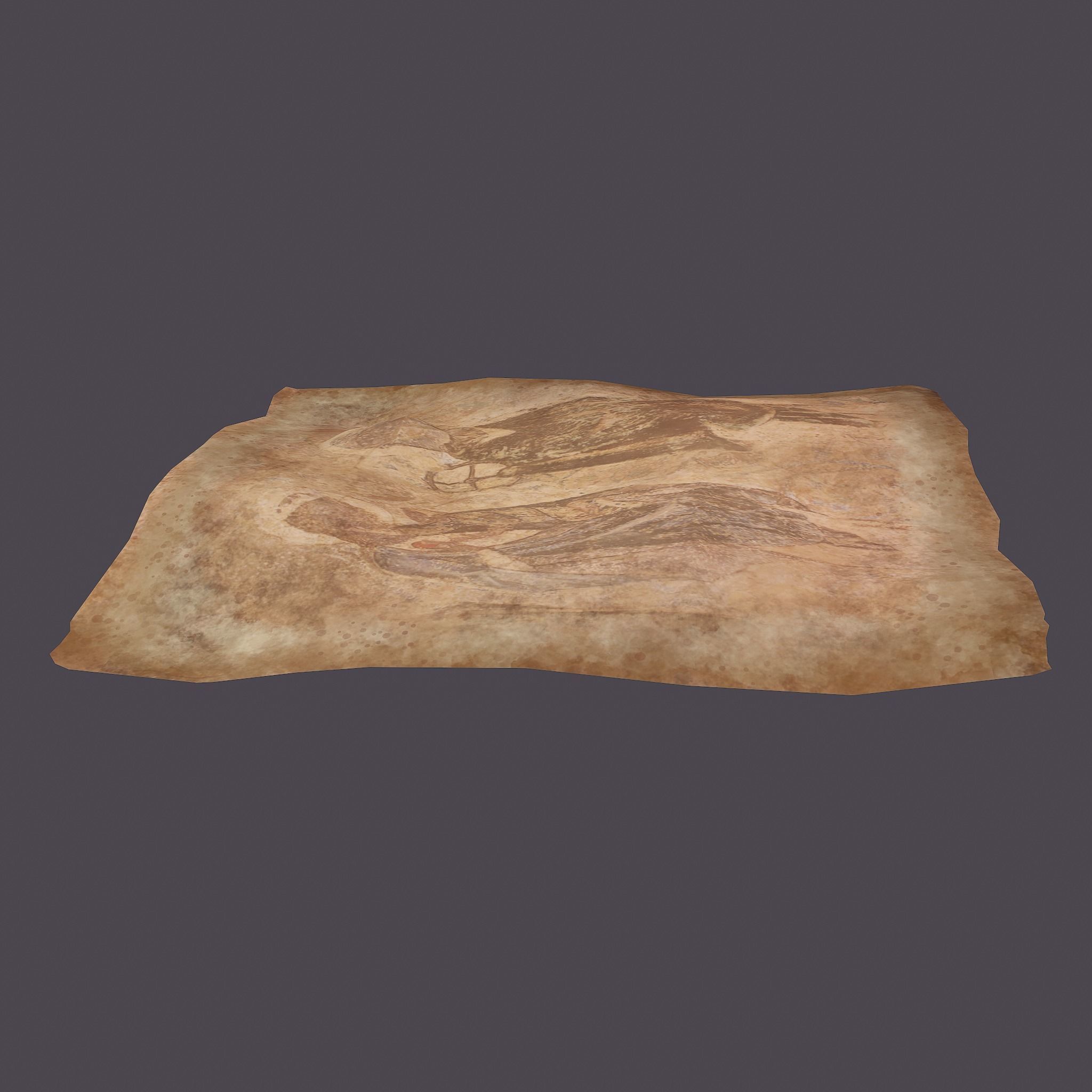 Worn Medieval Paper with Figures Free low-poly 3D model_9