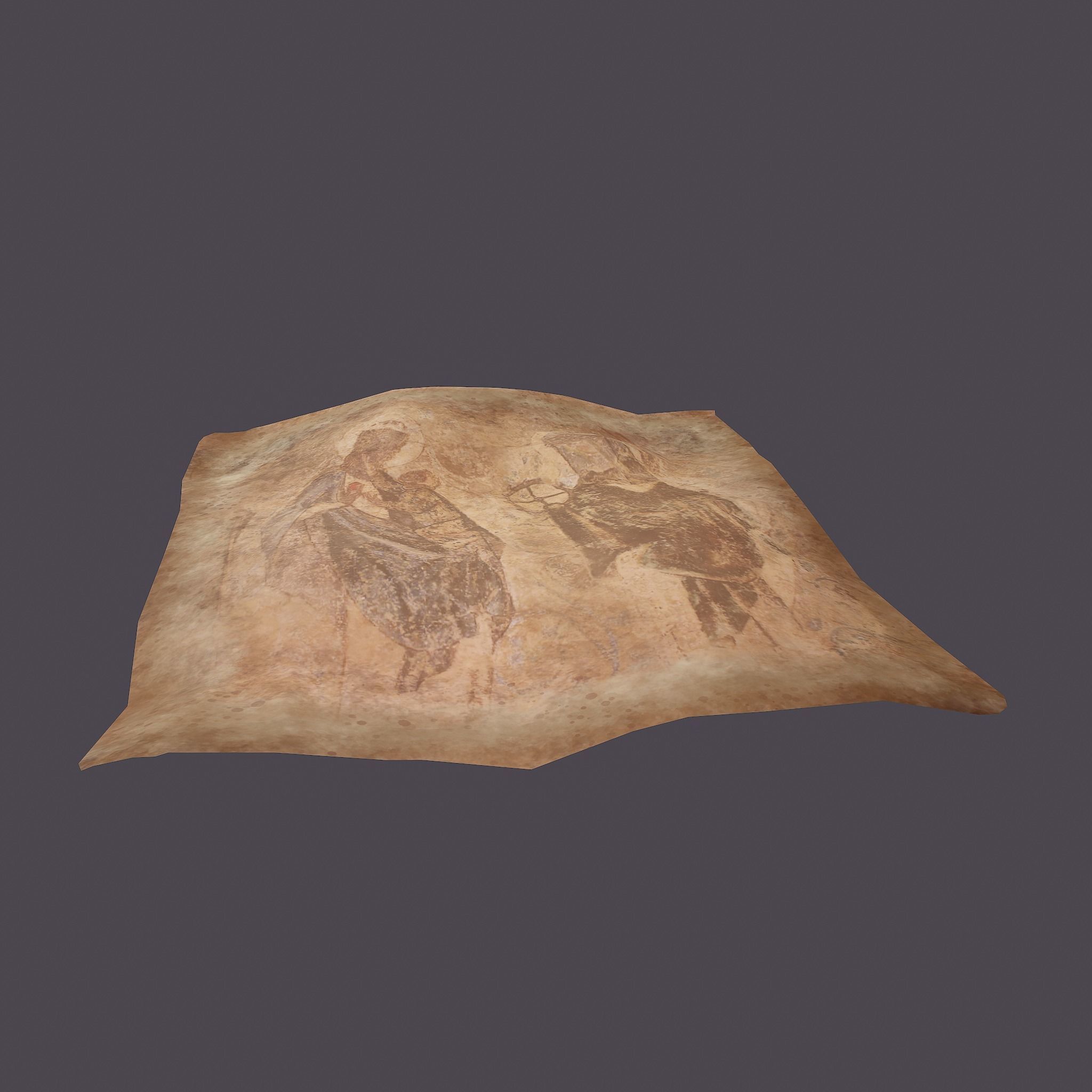 Worn Medieval Paper with Figures Free low-poly 3D model_3