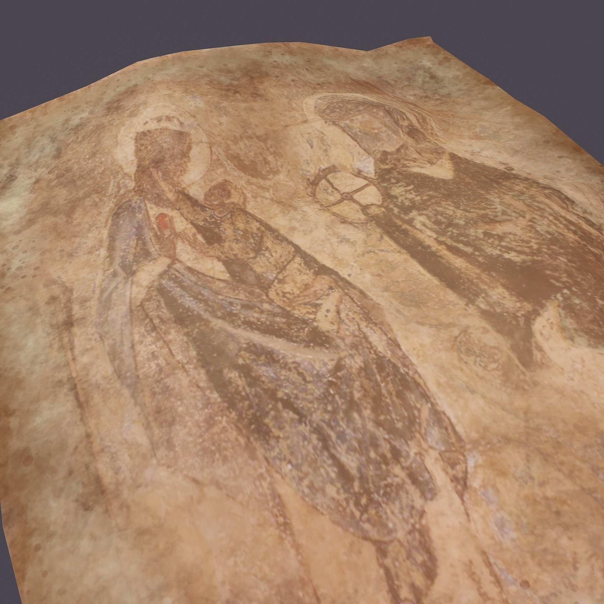 Worn Medieval Paper with Figures Free low-poly 3D model_5