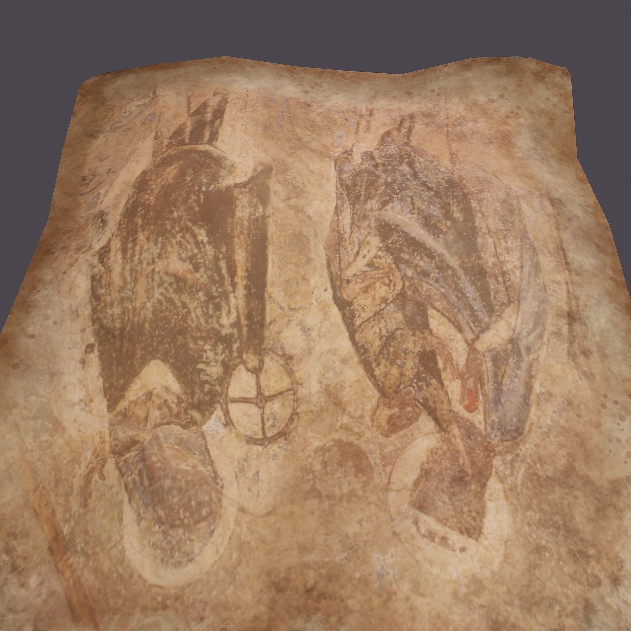 Worn Medieval Paper with Figures Free low-poly 3D model_11