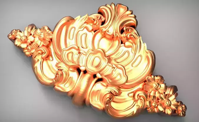 T J-000100 golden ornate ornament