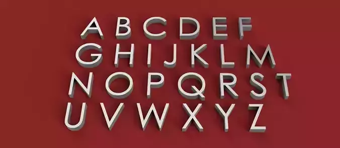 CENTURY GOT font uppercase and lowercase 3D Letters STL FILE 3D print model