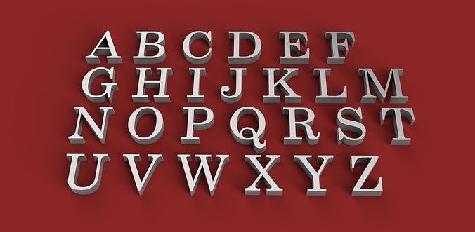 CENTURY font uppercase and lowercase 3D Letters STL FILE 3D print model