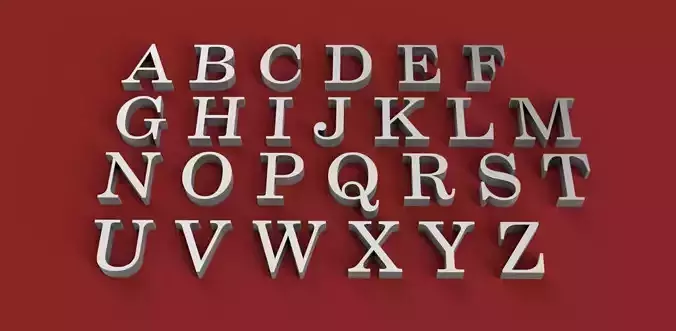 CENTURY font uppercase and lowercase 3D Letters STL FILE 3D print model