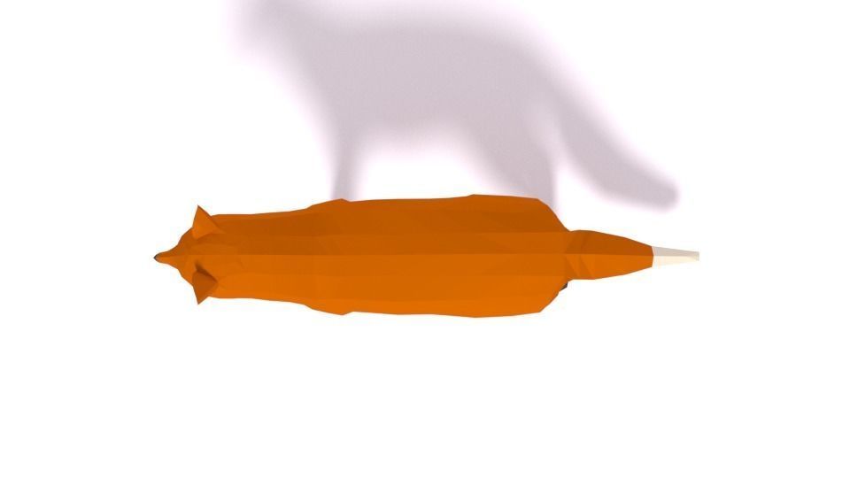 Low Poly Cartoon Fox Low-poly 3D model_7