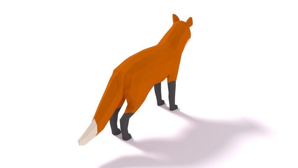 Low Poly Cartoon Fox Low-poly 3D model_3