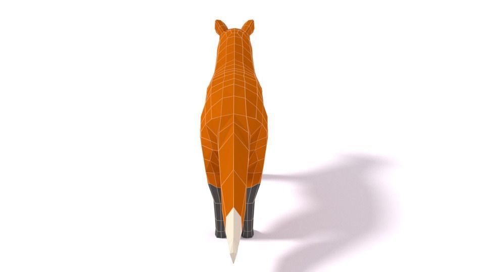 Low Poly Cartoon Fox Low-poly 3D model_12