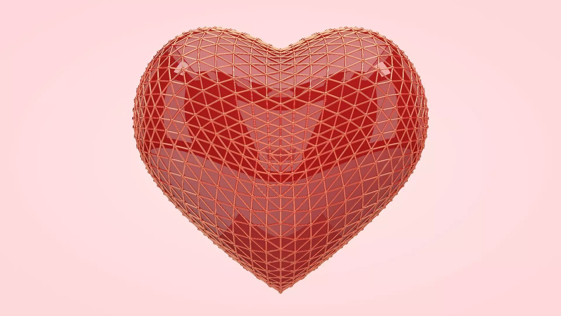 Netted Heart Low-poly 3D model