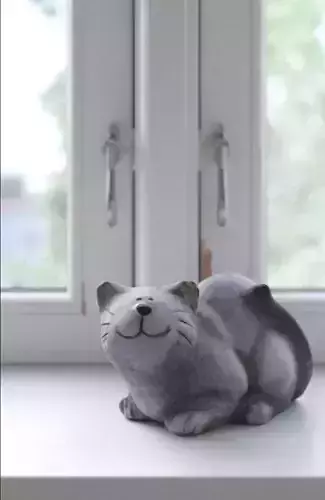 Realistic Stone Cat photoscanned model