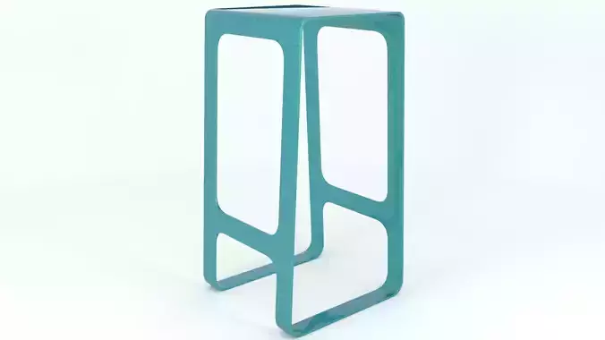 Solid Metal Painted Bar Stool - 3ds Max
