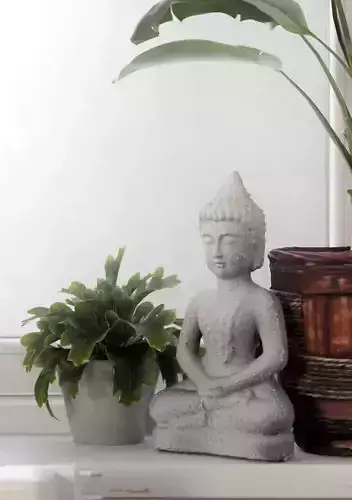 Small White Buddha sculpture photoscanned model