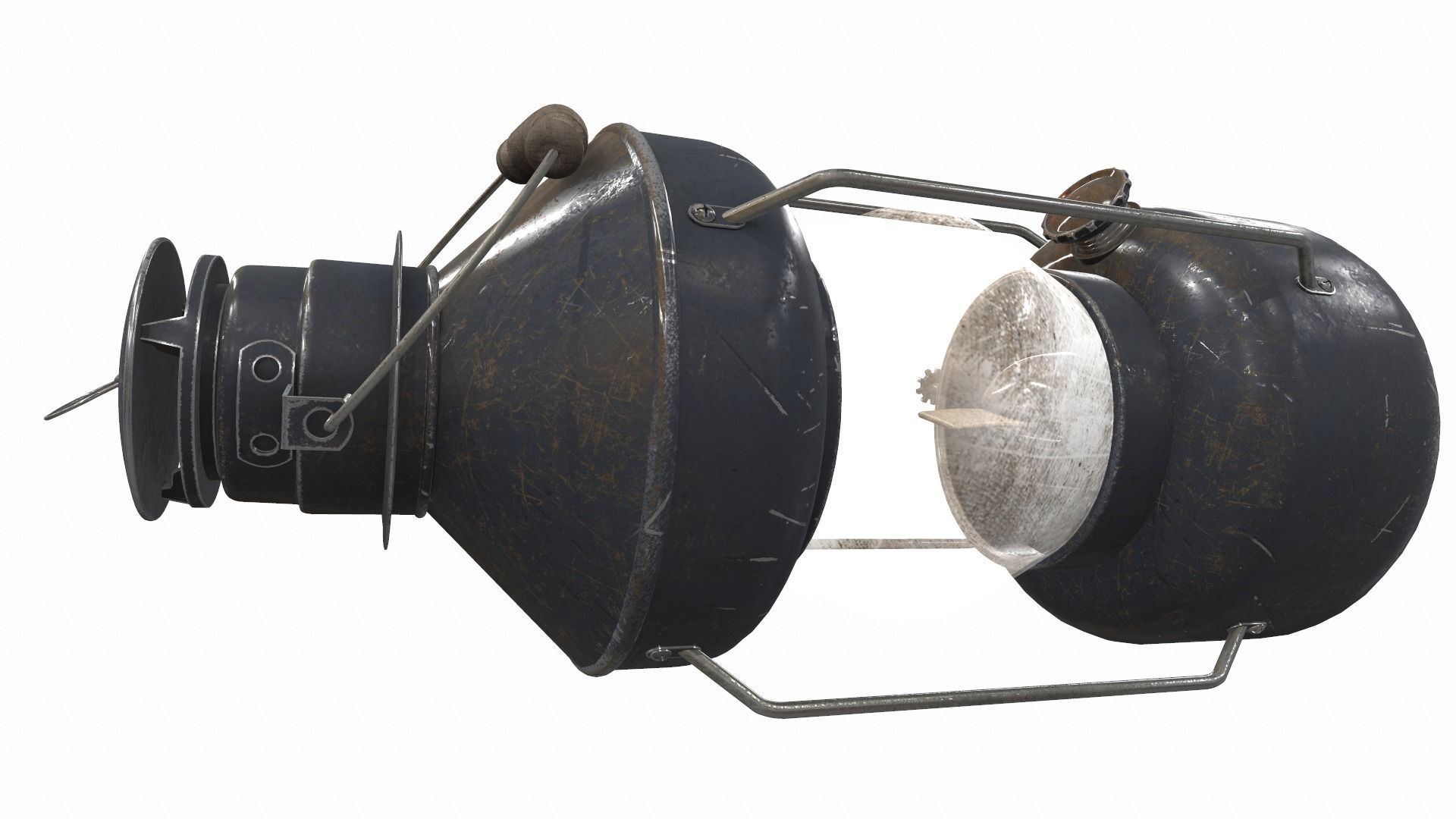 Vintage old oil lamp 3 3D model_10