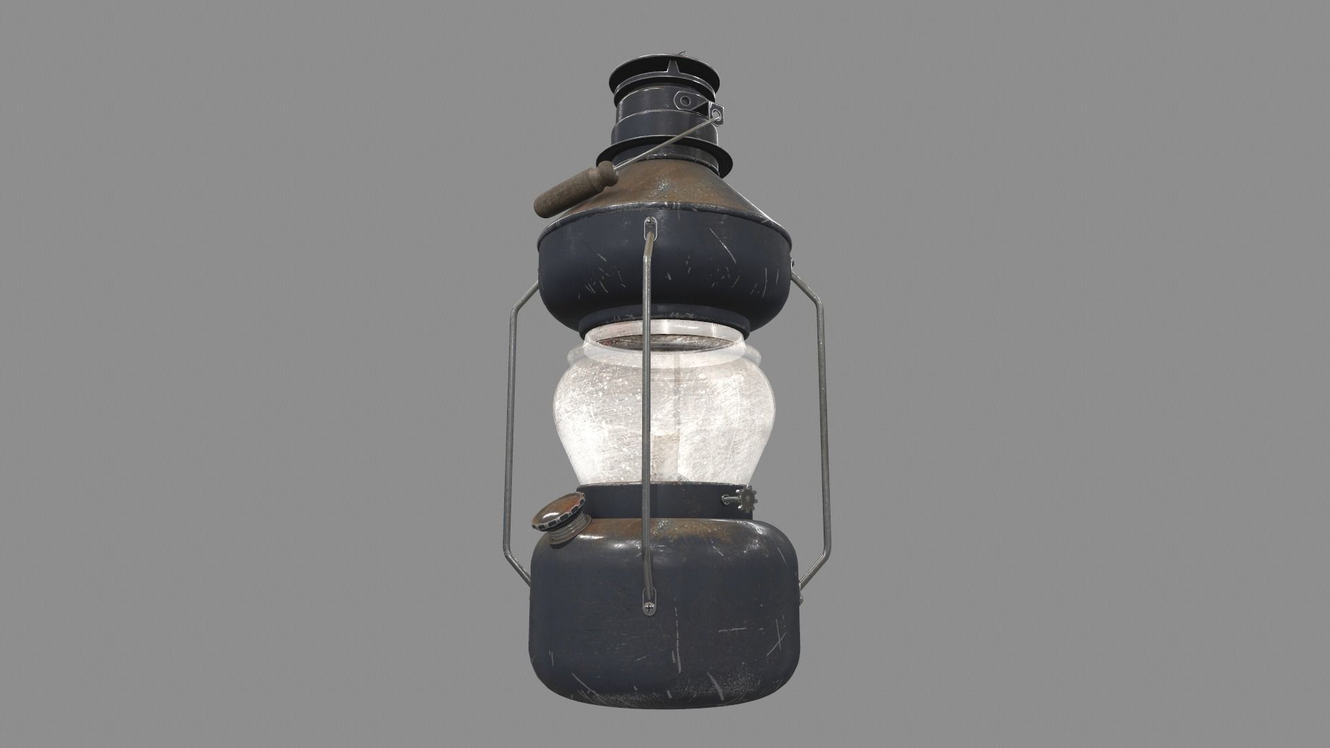 Vintage old oil lamp 3 3D model_1