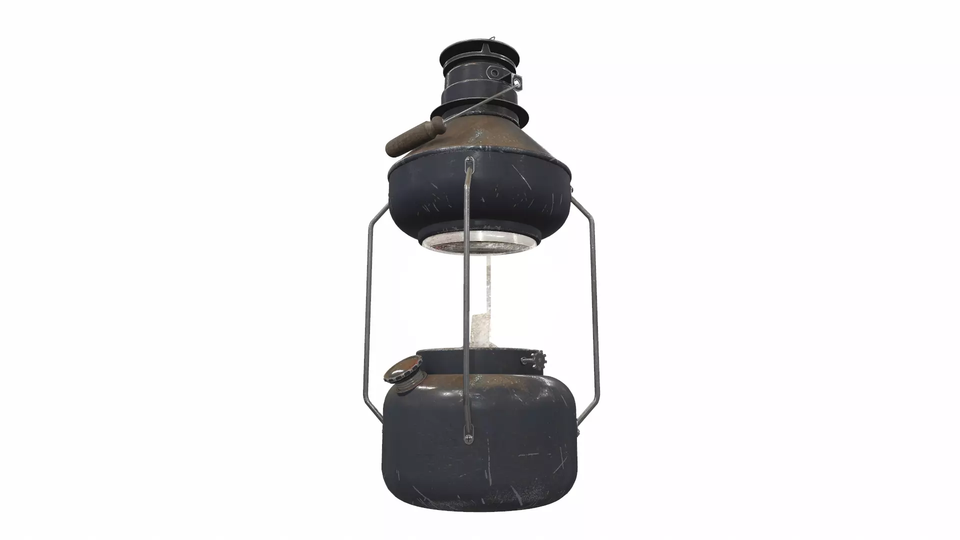 Vintage old oil lamp 3 3D model_0