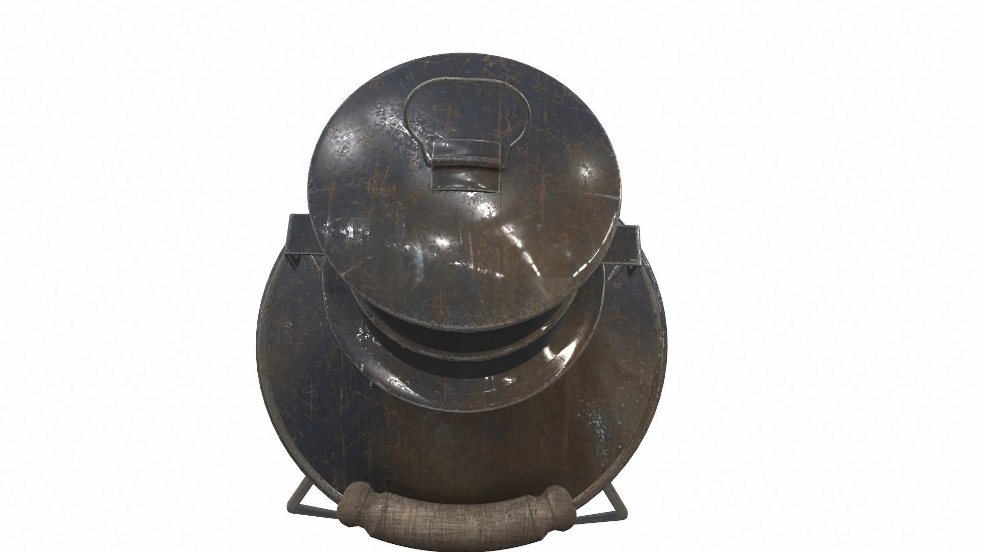 Vintage old oil lamp 3 3D model_4