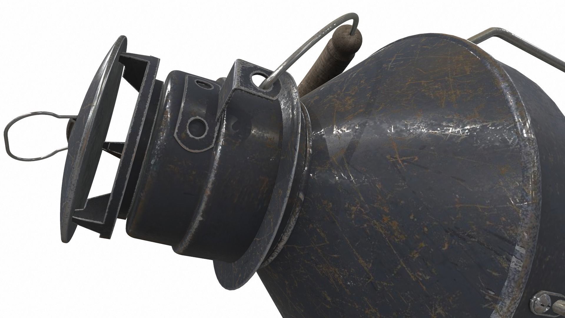 Vintage old oil lamp 3 3D model_9