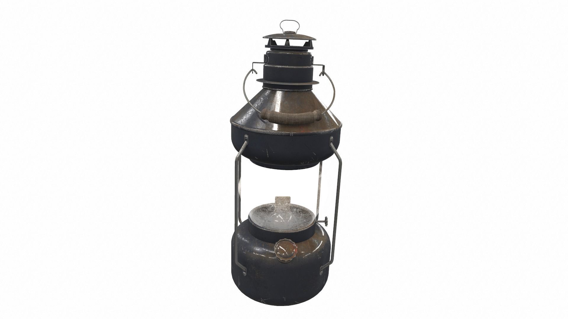 Vintage old oil lamp 3 3D model_2