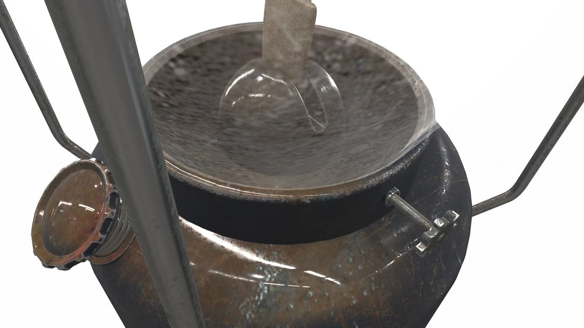 Vintage old oil lamp 3 3D model_7