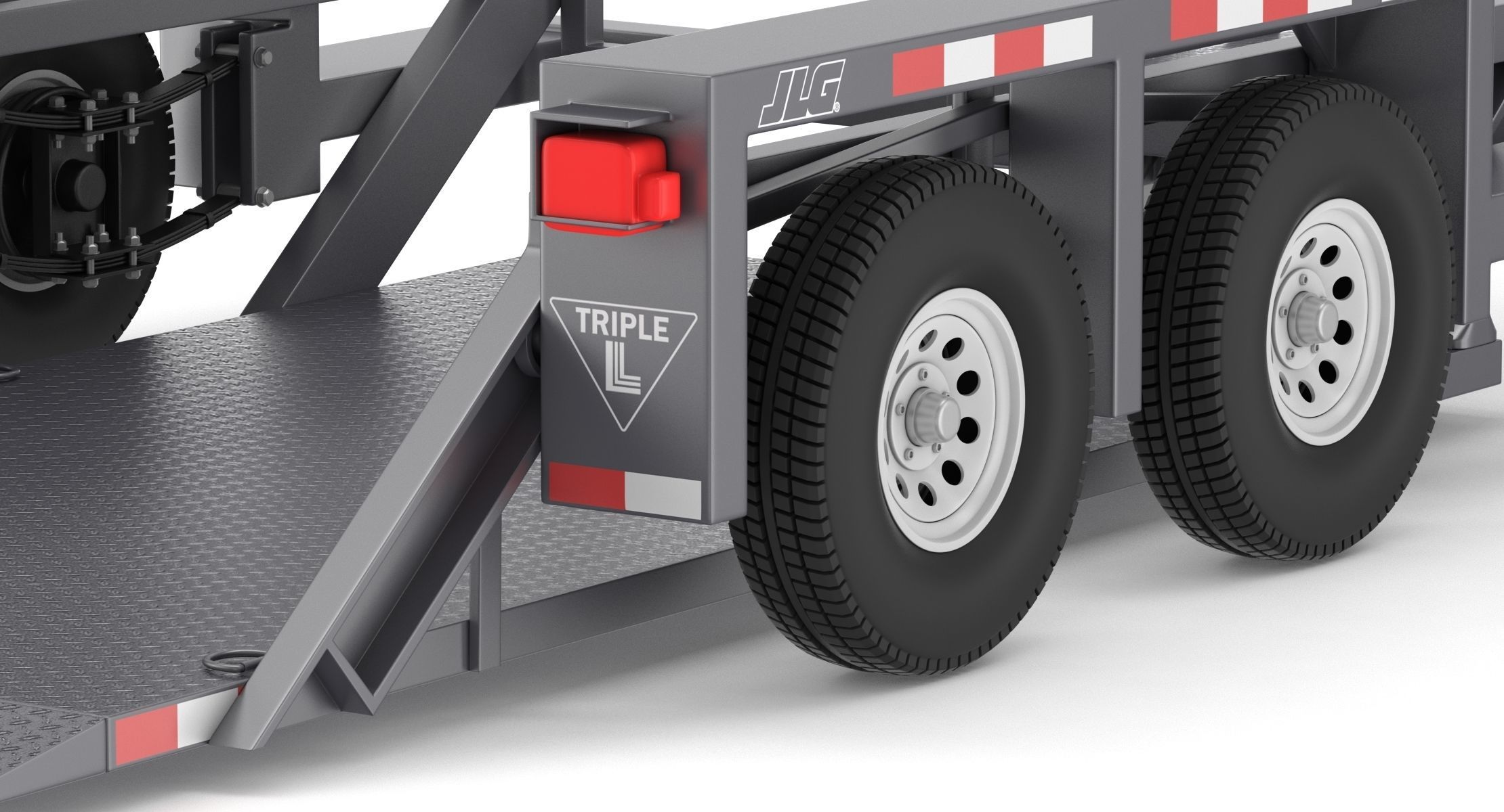 JLG 1014 Flatbed Trailer 3D model CGTrader
