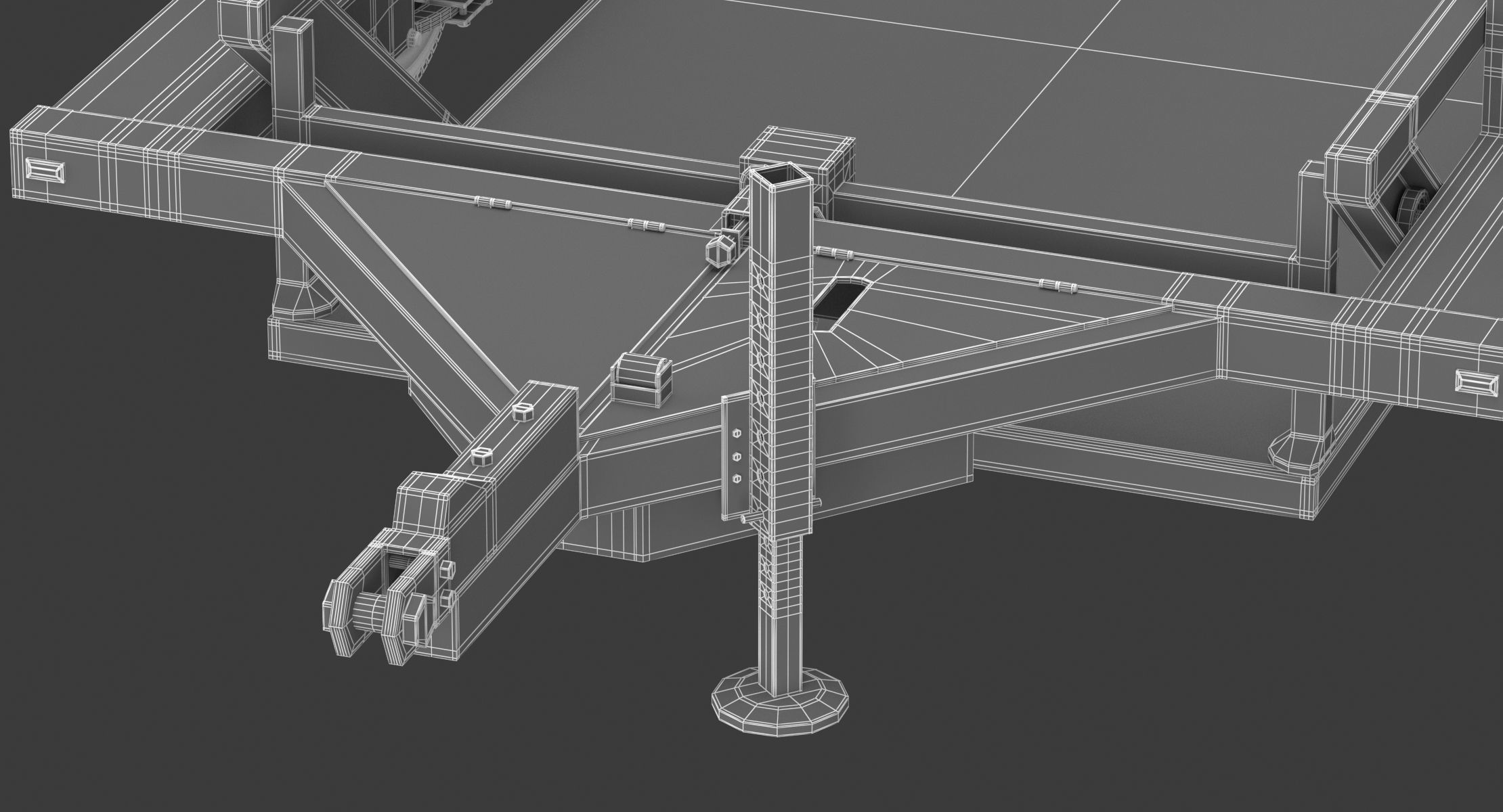 JLG 1014 Flatbed Trailer 3D model CGTrader