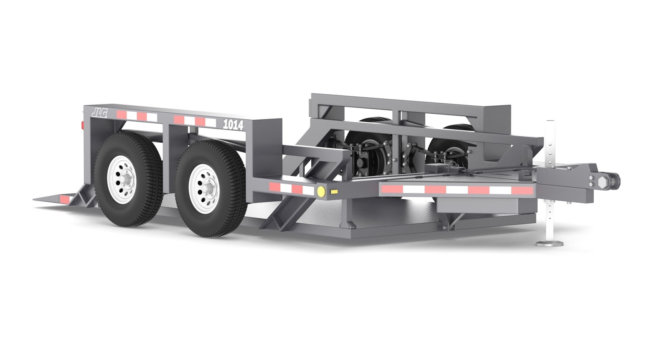 JLG 1014 Flatbed Trailer 3D model CGTrader