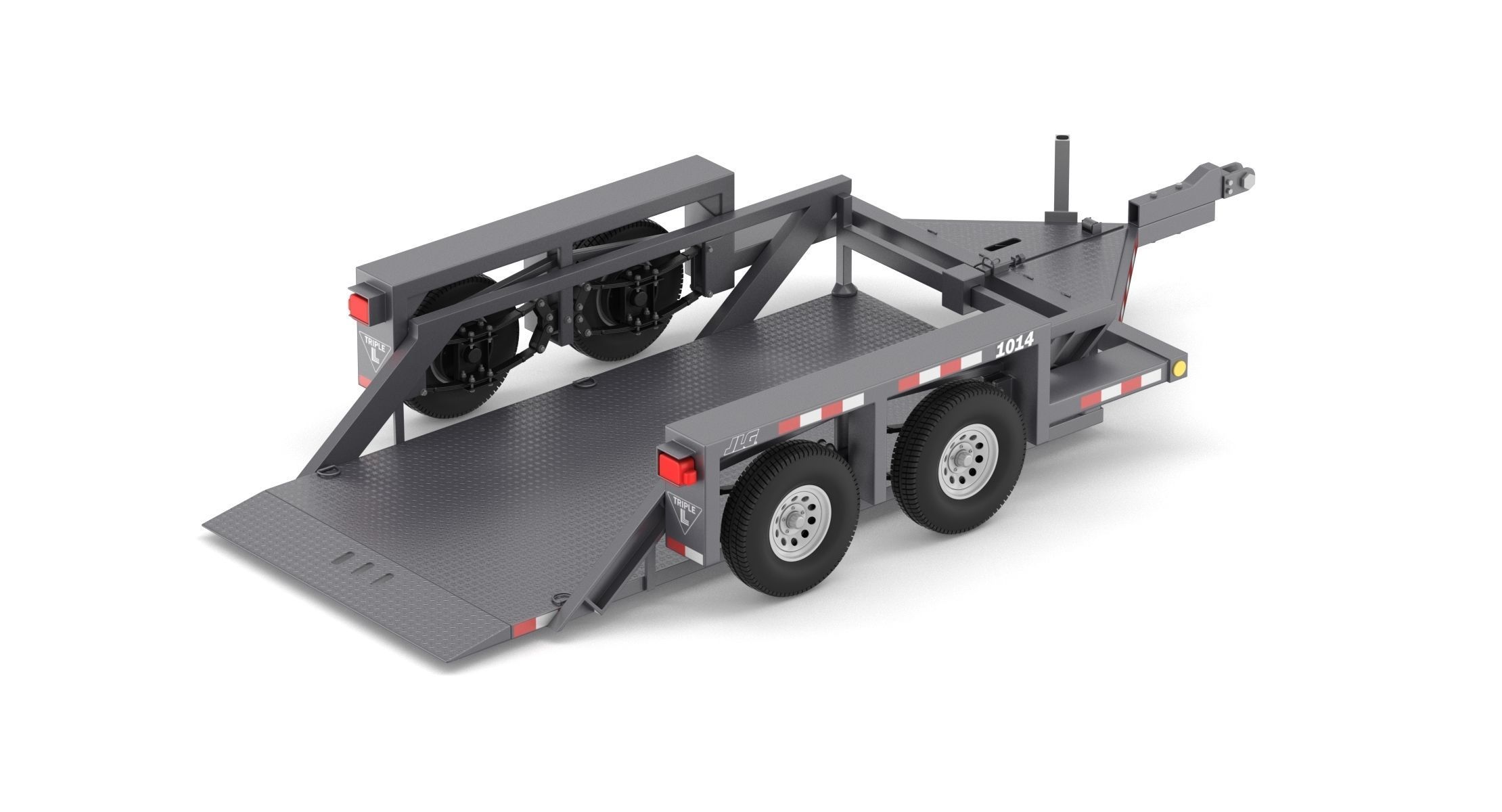 JLG 1014 Flatbed Trailer 3D model CGTrader