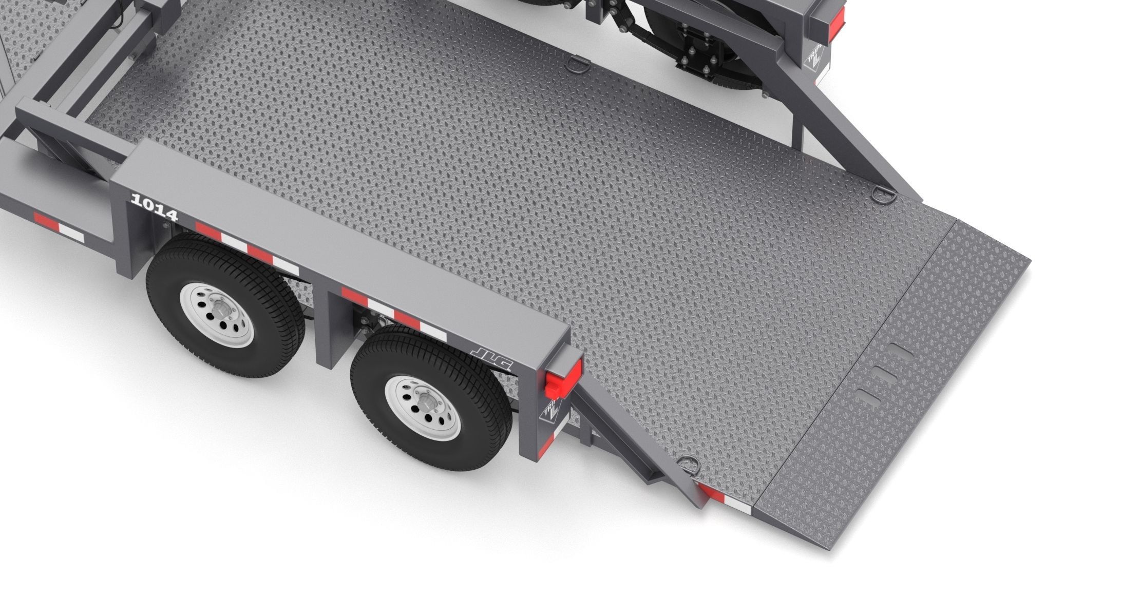 JLG 1014 Flatbed Trailer 3D model CGTrader