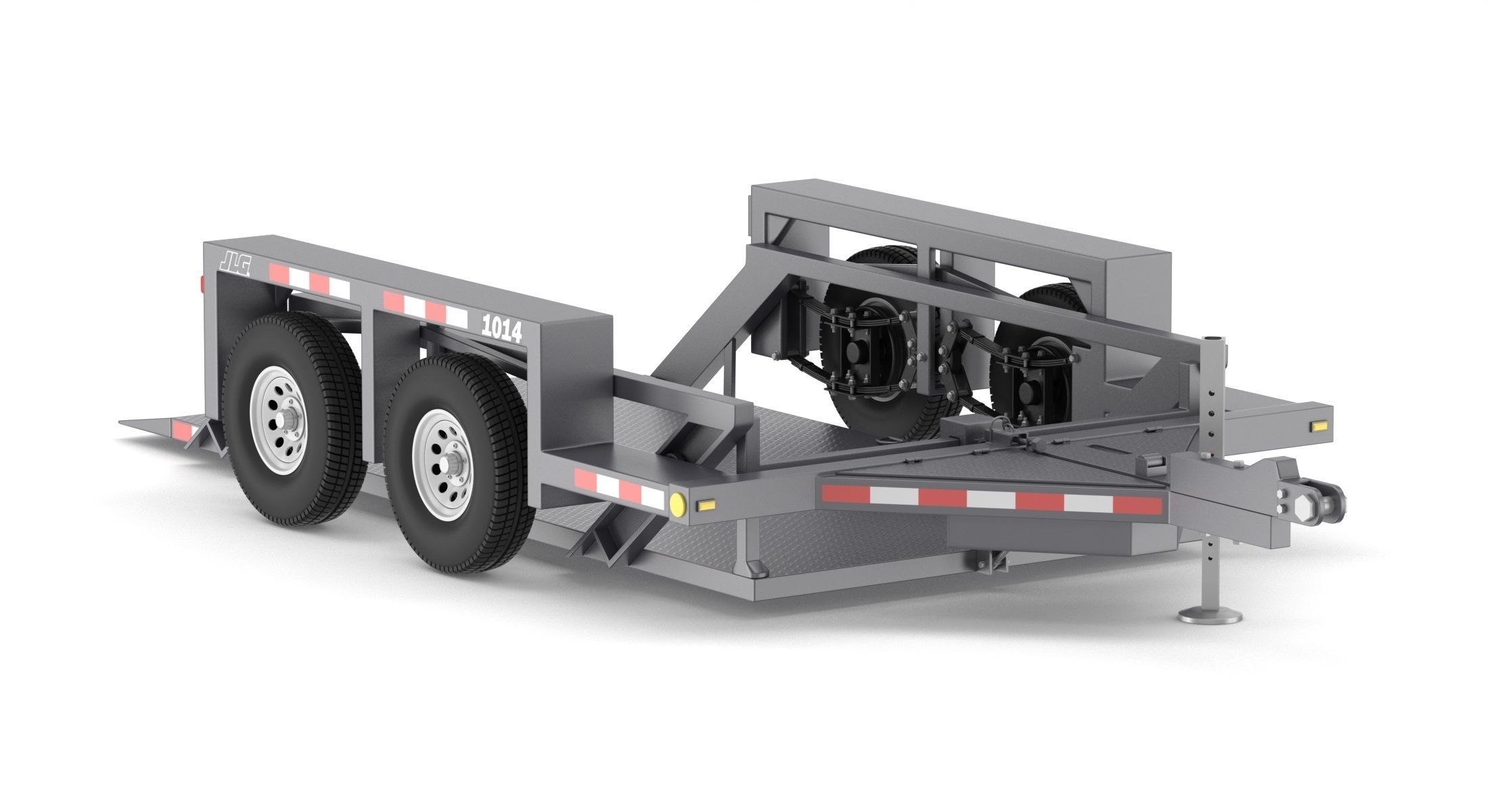 JLG 1014 Flatbed Trailer 3D model CGTrader