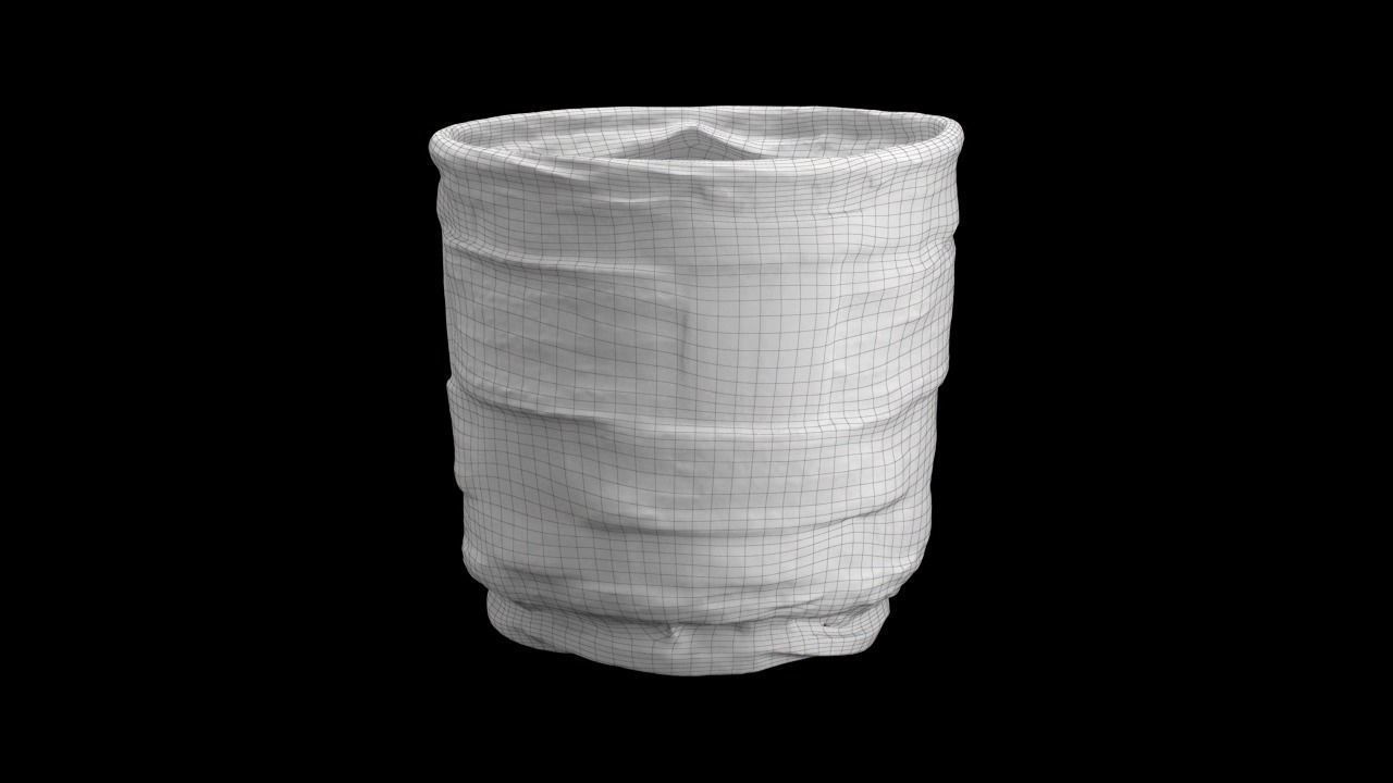 Straw Flowerpot photoscanned model 3D model_3